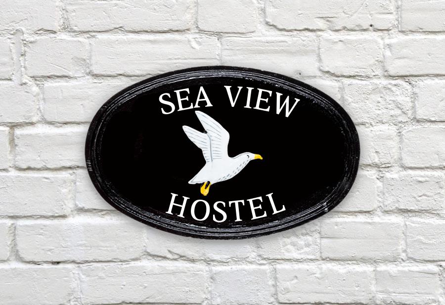 Seagull Oval House Sign 14" X 9"
