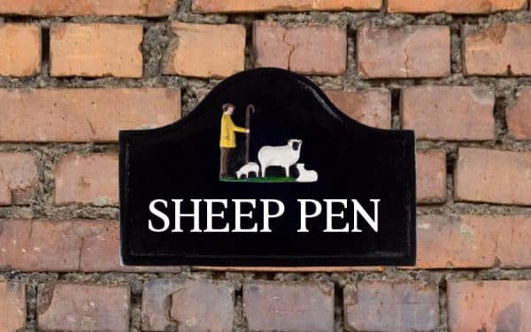 Shepard & Sheep Sign 12" X 8"