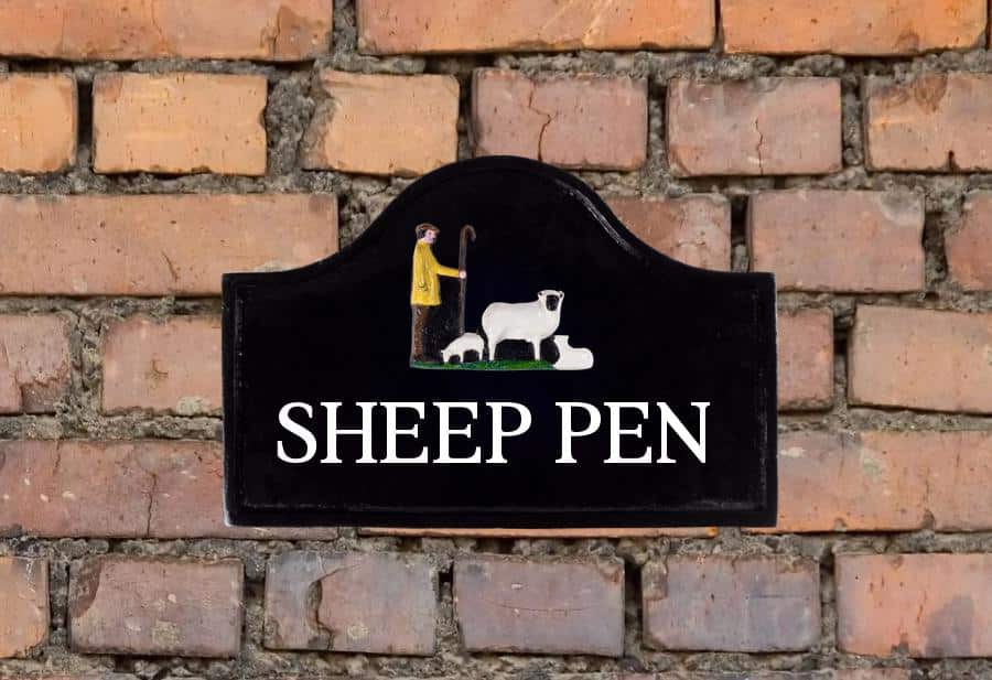 Shepard & Sheep Sign 12" X 8"