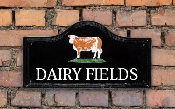 Simmental House Sign 15" X 8"