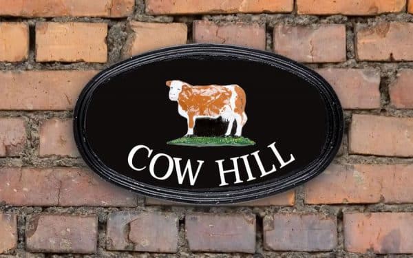 Simmental Oval House Sign 12" X 7"