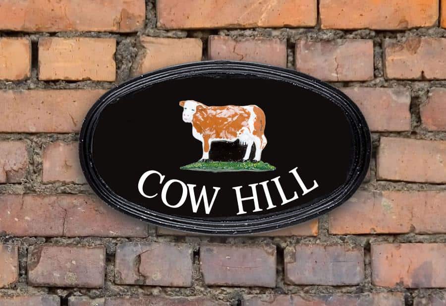 Simmental Oval House Sign 12" X 7"