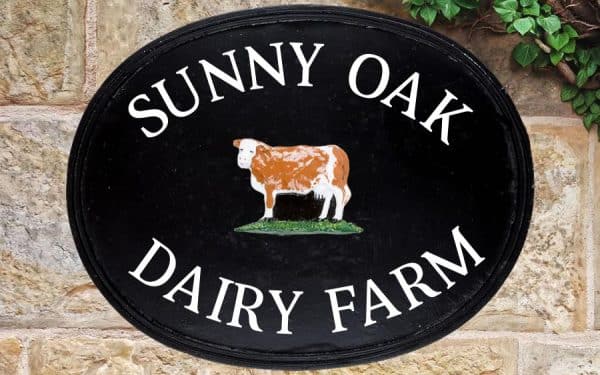 Simmental Oval House Sign 18" X 14"