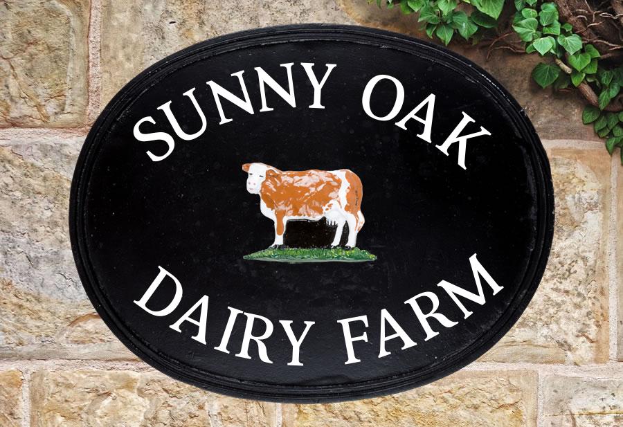 Simmental Oval House Sign 18" X 14"