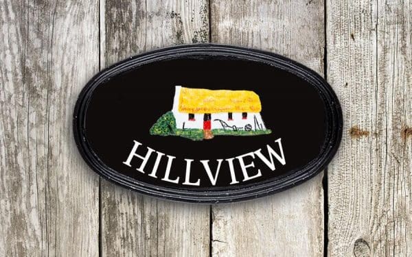 Small Cottages Oval House Sign 12" X 7"