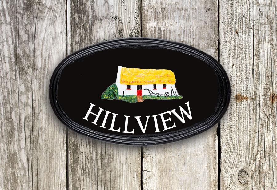 Small Cottages Oval House Sign 12" X 7"