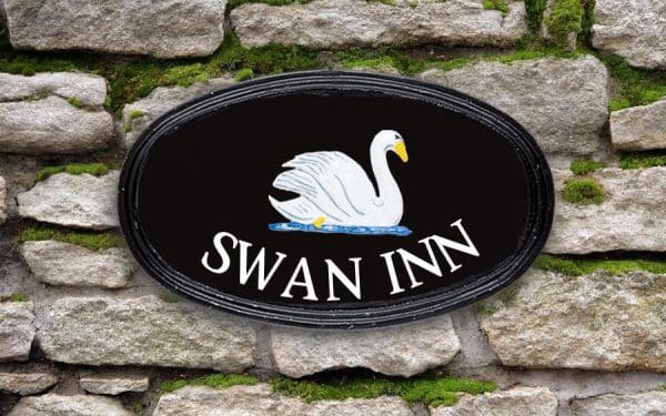 Swan Oval House Sign 12" X 7"