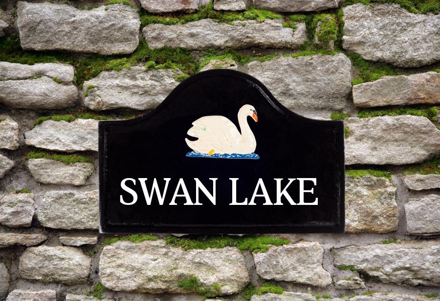 Swan House Sign 12" X 8"
