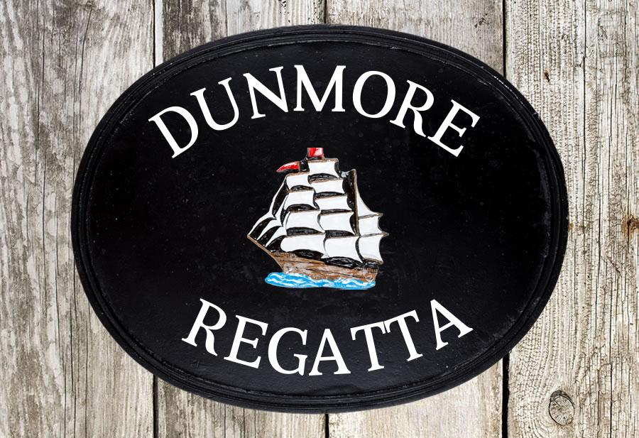 Tall Ship Oval House Sign 18" X 14"