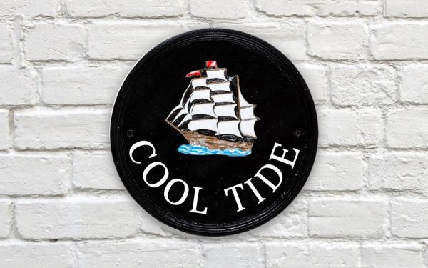 Tall Ship Round House Sign 9" Diameter