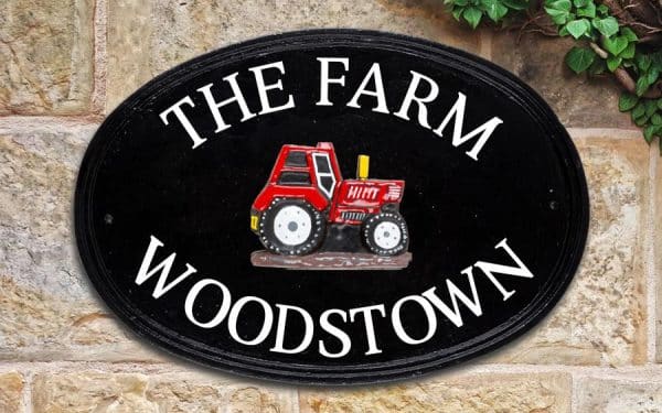 Tractor Oval House Sign 16" X 11"