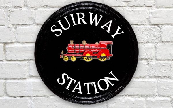 Train Round House Sign 14" Diameter