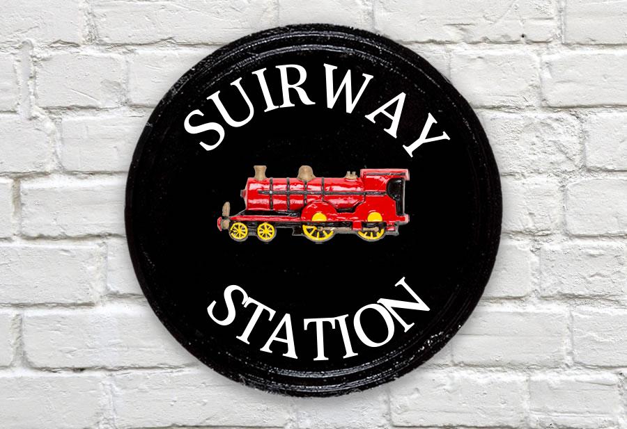 Train Round House Sign 14" Diameter