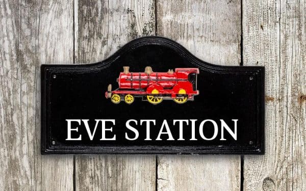 Train House Sign 15" X 8"