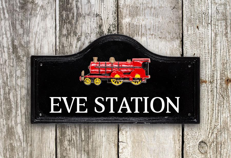Train House Sign 15" X 8"
