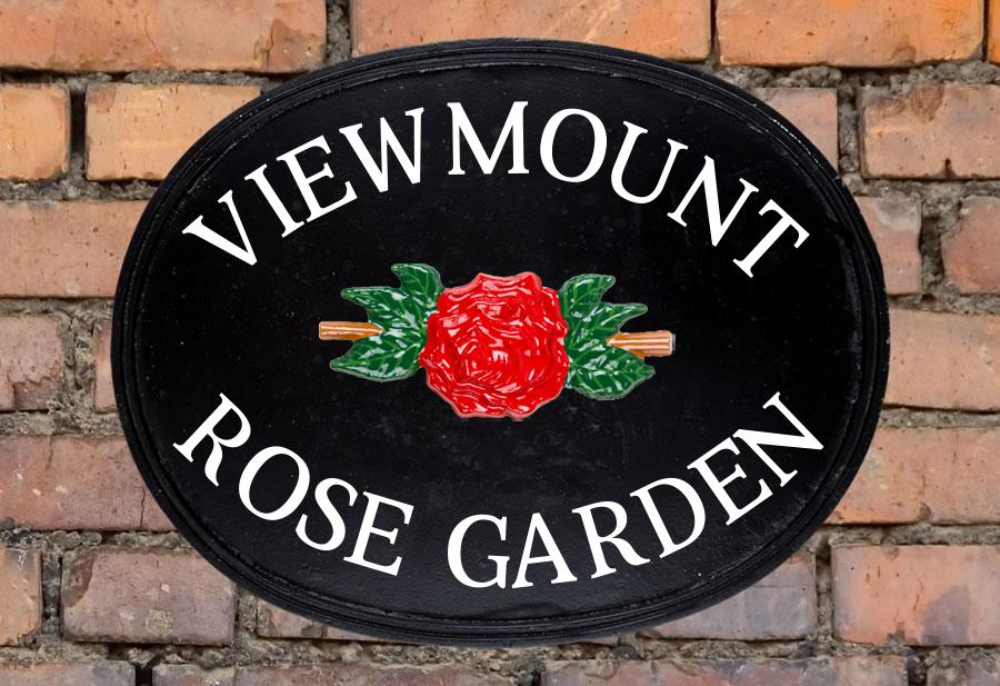 Tudor Rose Oval House Sign 18" X 14"