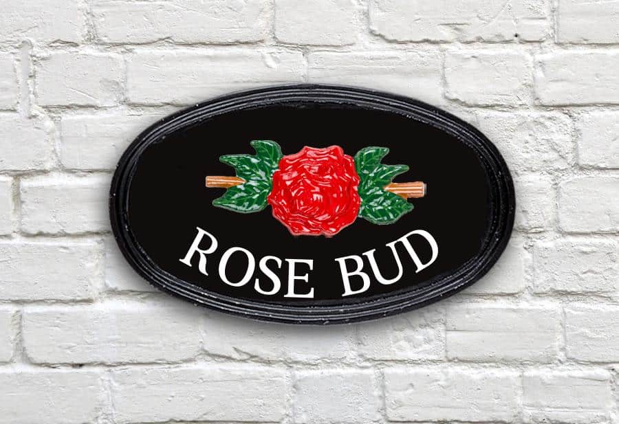 Tudor Rose Oval House Sign 12" X 7"