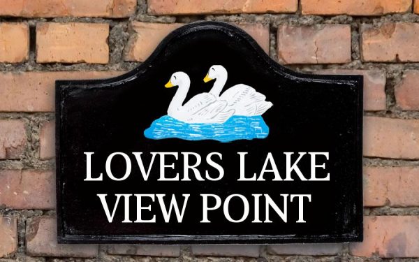 Twin Swans Tower House Sign 15" X 11"