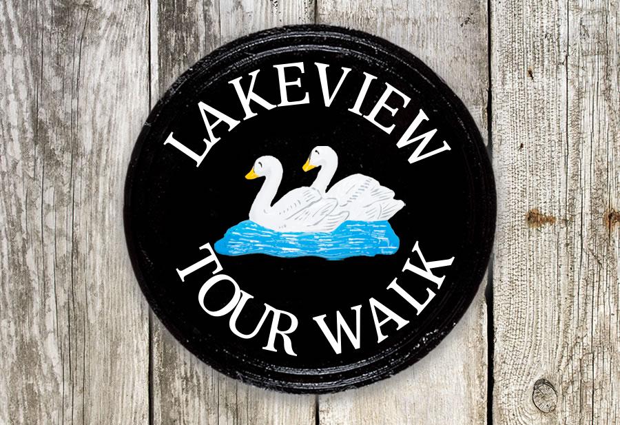 Twin Swans Round House Sign 14" Diameter