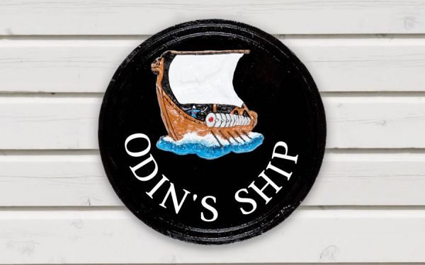 Viking Ship Round House Sign 10" Diameter