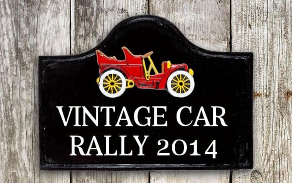 Open Vintage Car House Sign 15" X 11"