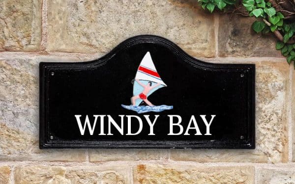 Windsurfer House Sign 15" X 8"