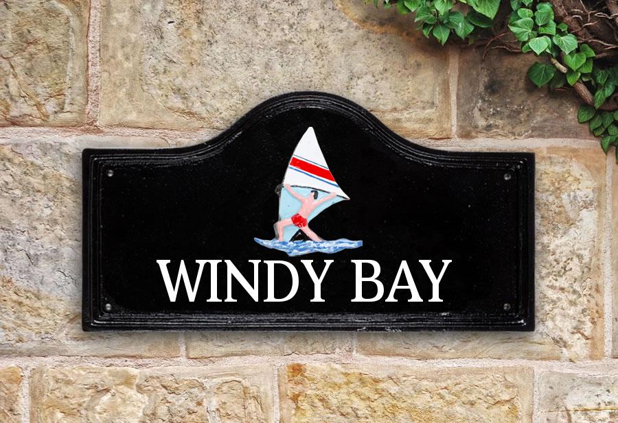 Windsurfer House Sign 15" X 8"