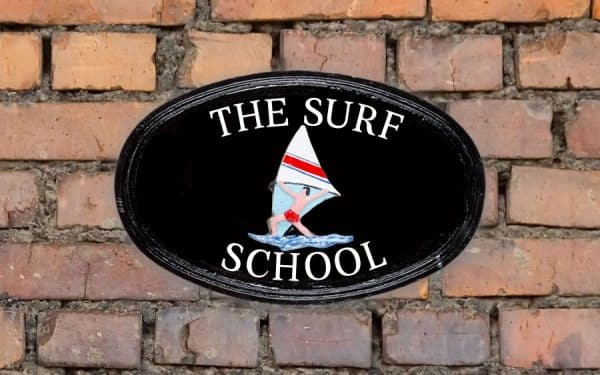 Windsurfer Oval House Sign 14" X 9"