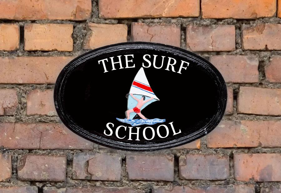 Windsurfer Oval House Sign 14" X 9"