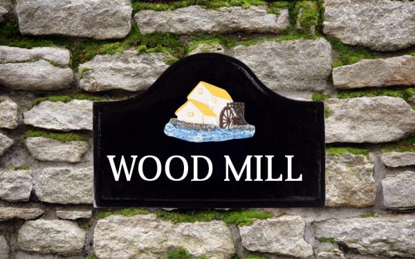 Wooden Mill Sign 12" X 8"