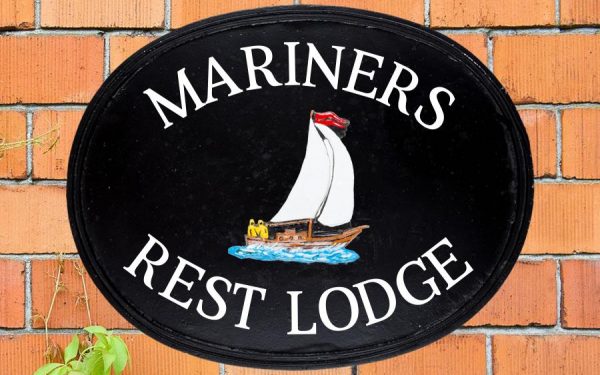 Yacht Oval House Sign 18" X 14"