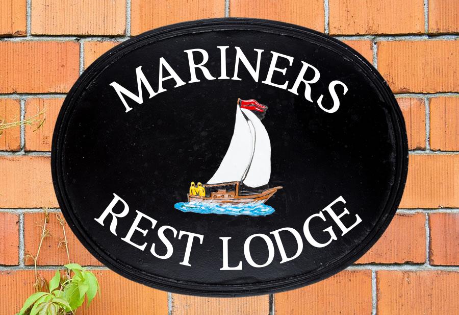 Yacht Oval House Sign 18" X 14"