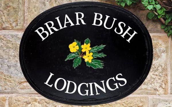 Yellow Wood Oval House Sign 18" X 14"