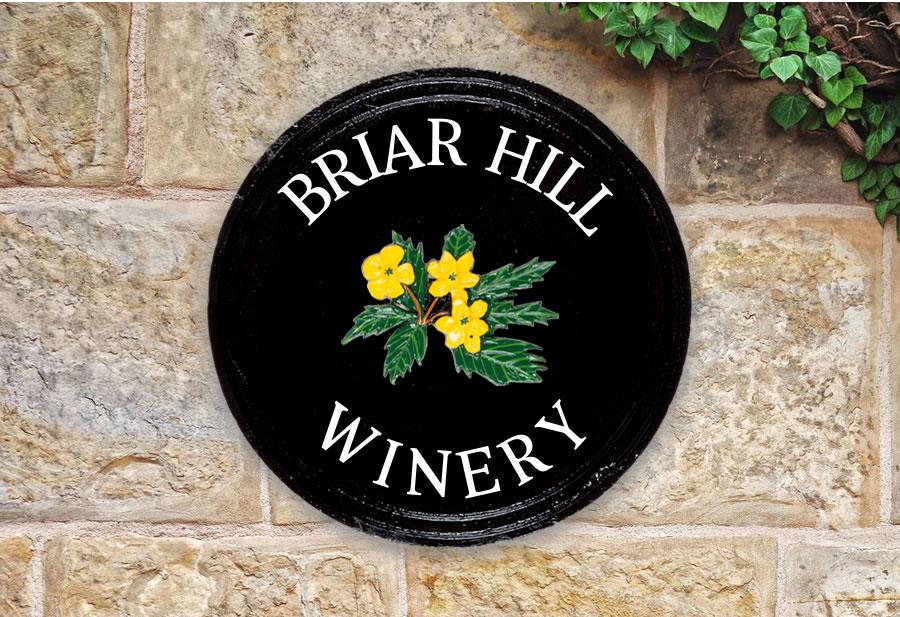 Yellow Wood Round House Sign 12" Diameter